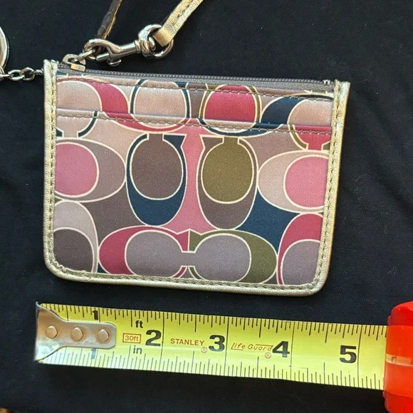 Coach Multicolor Signature Ashley Skinny ID Wallet with Keychain - Picture 4 of 5